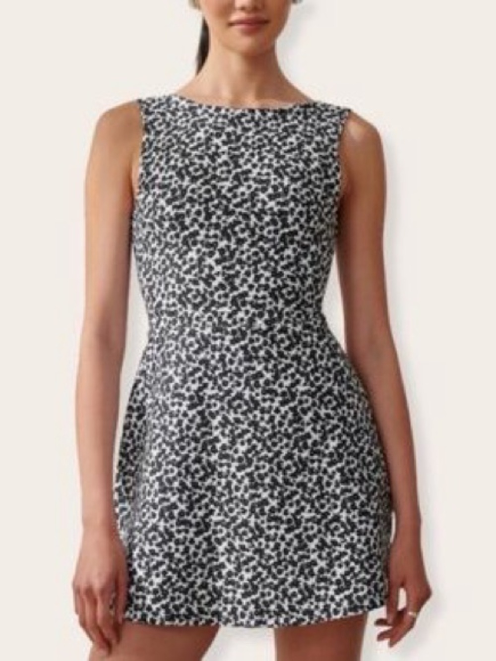 Abercrombie & Fitch YPB XL Curve Love black & white floral mini active dress
